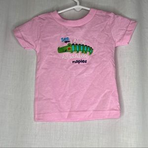 Naples Beach Florida T-Shirt Pink Embroidered 6mon